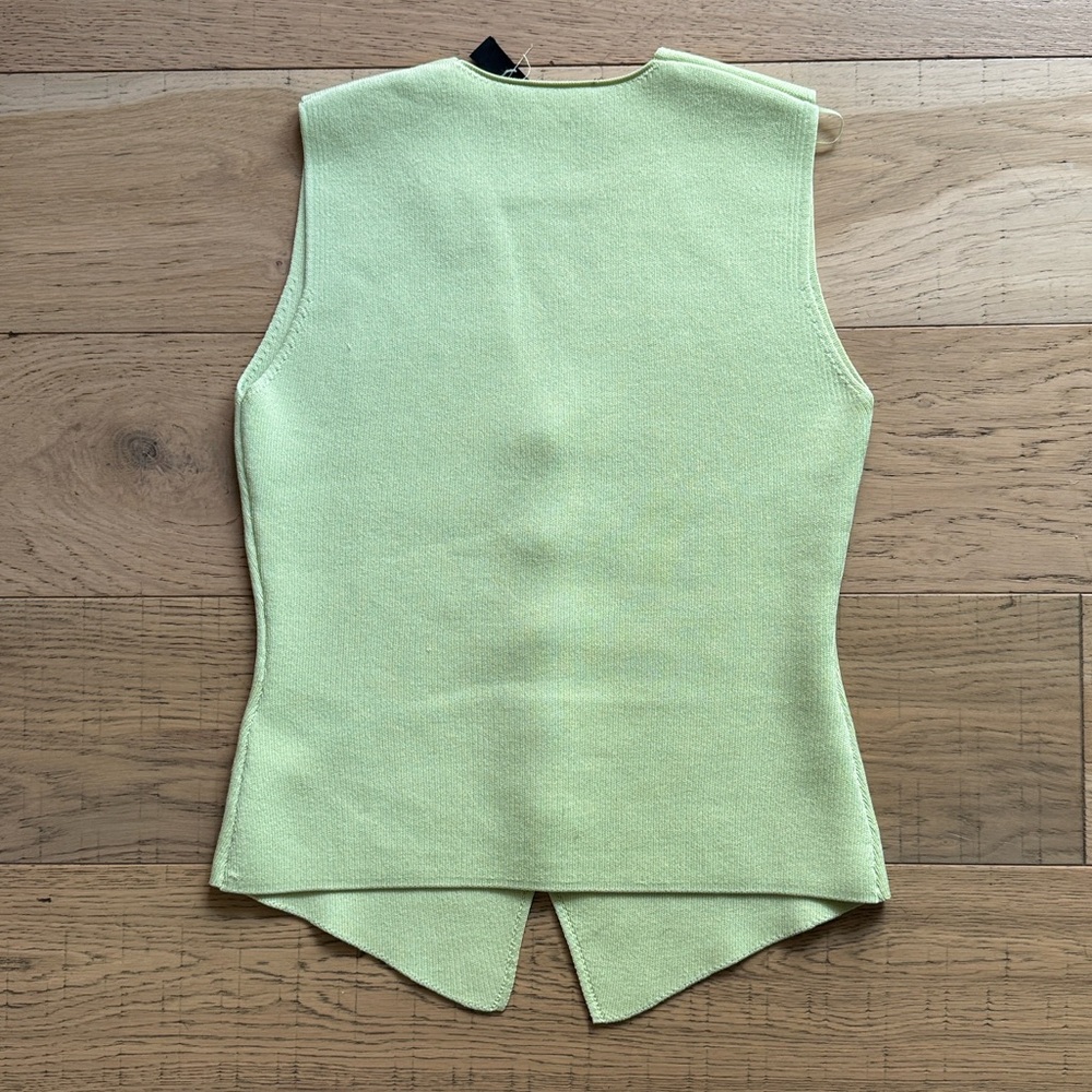 Zara Green V-Neck Buttoned Vest Top - Picture 5 of 5